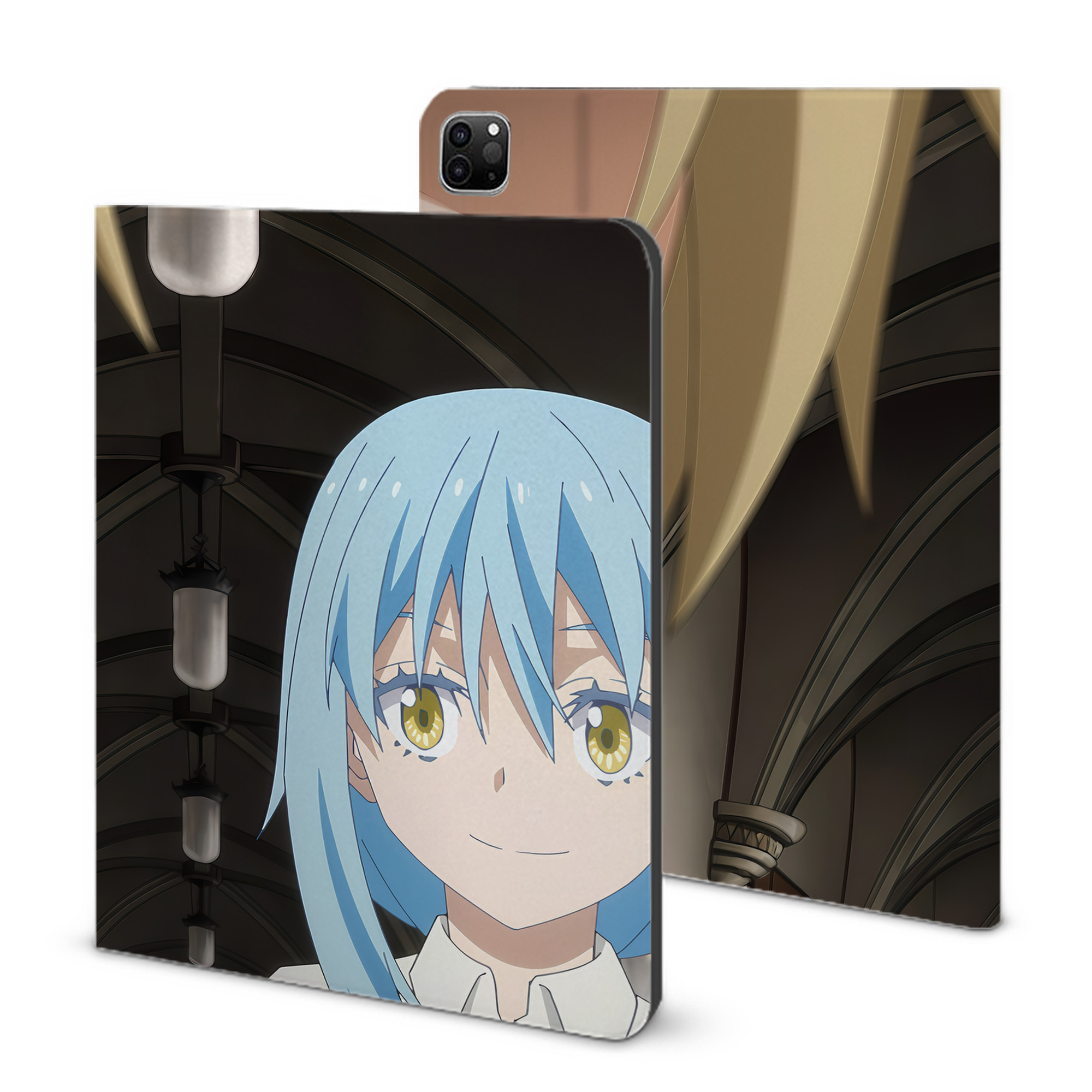 （画像用） 転スラ Regarding Reincarnated to Slime IPad ケース ブック型 PUレザー TPU 耐衝撃 軽量 薄型 ペン収納なし 全面保護 IPad 各モデル対応